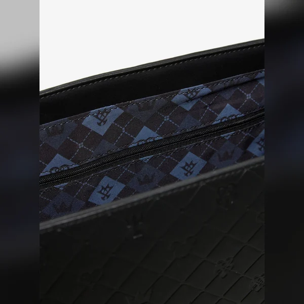 Close-up of the top opening and interior zip pocket